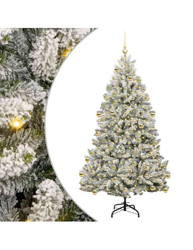 Albero di Natale artificiale Verde e Bianco 210 cm