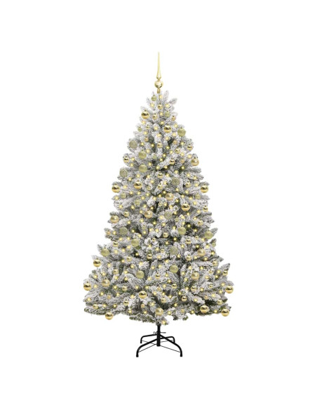 Albero di Natale artificiale Verde e Bianco 210 cm