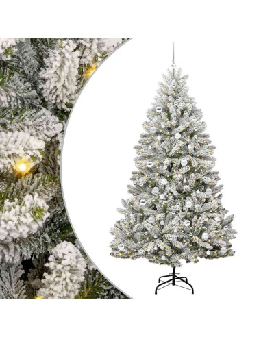 Albero di Natale artificiale Verde e Bianco 210 cm