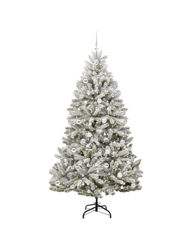 Albero di Natale artificiale Verde e Bianco 210 cm