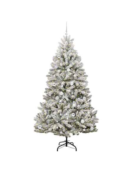Albero di Natale artificiale Verde e Bianco 210 cm