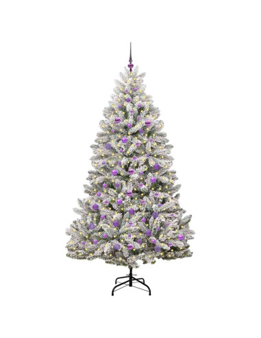 Albero di Natale artificiale Verde e Bianco 210 cm