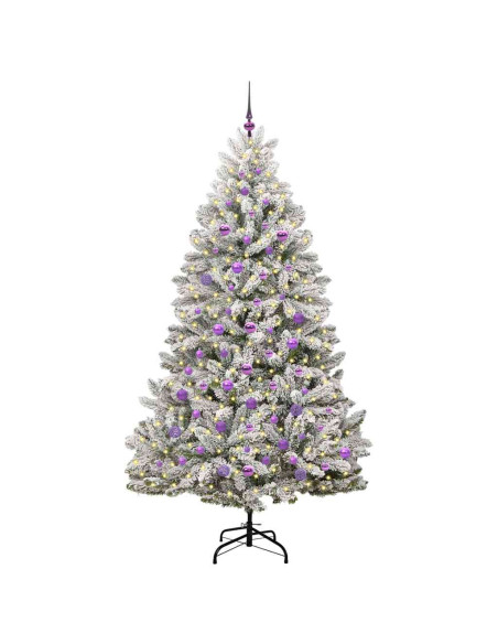 Albero di Natale artificiale Verde e Bianco 210 cm