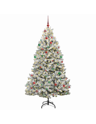 Albero di Natale artificiale Verde e Bianco 210 cm