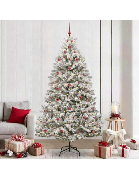 Albero di Natale artificiale Verde e Bianco 240 cm