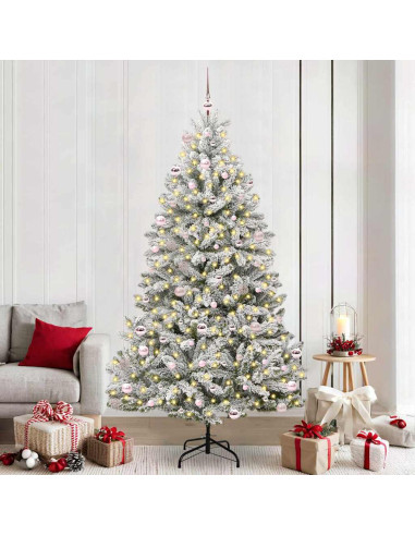 Albero di Natale artificiale Verde e Bianco 240 cm