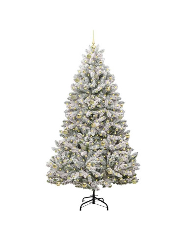 Albero di Natale artificiale Verde e Bianco 240 cm