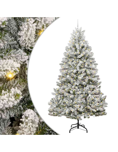Albero di Natale artificiale con 300 LED Verde e Bianco 240 cm