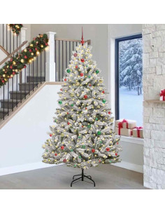 Albero di Natale artificiale Verde e Bianco 240 cm 2