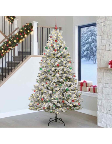 Albero di Natale artificiale Verde e Bianco 240 cm