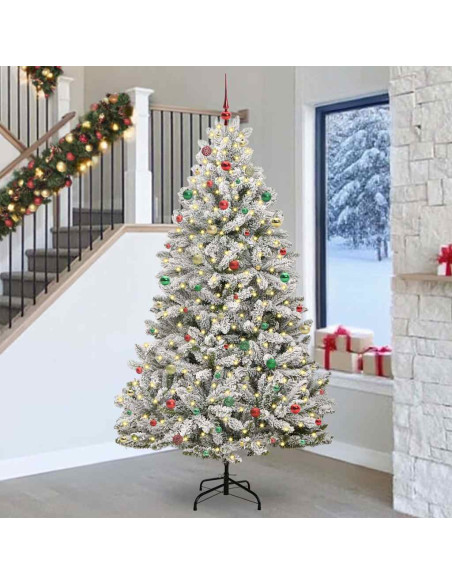 Albero di Natale artificiale Verde e Bianco 240 cm