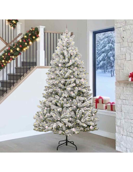 Albero di Natale artificiale Verde e Bianco 270 cm