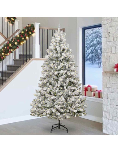 Albero di Natale artificiale Verde e Bianco 270 cm