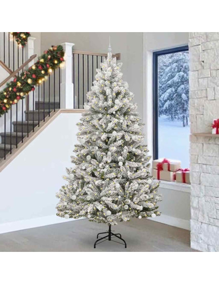 Albero di Natale artificiale Verde e Bianco 270 cm