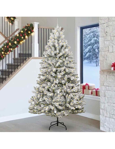 Albero di Natale artificiale Verde e Bianco 270 cm
