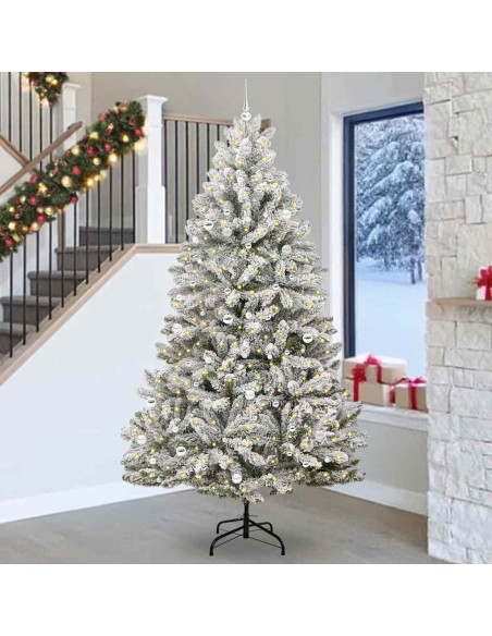 Albero di Natale artificiale Verde e Bianco 270 cm
