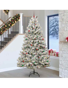 Albero di Natale artificiale Verde e Bianco 270 cm 2
