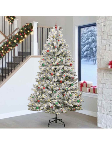 Albero di Natale artificiale Verde e Bianco 270 cm