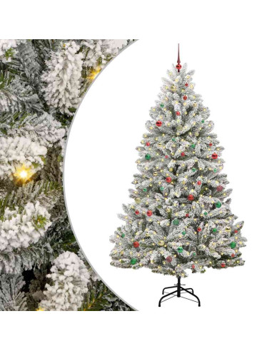 Albero di Natale artificiale Verde e Bianco 270 cm