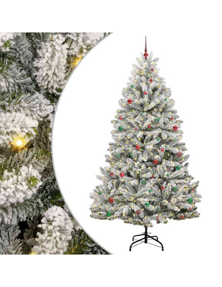Albero di Natale artificiale Verde e Bianco 270 cm