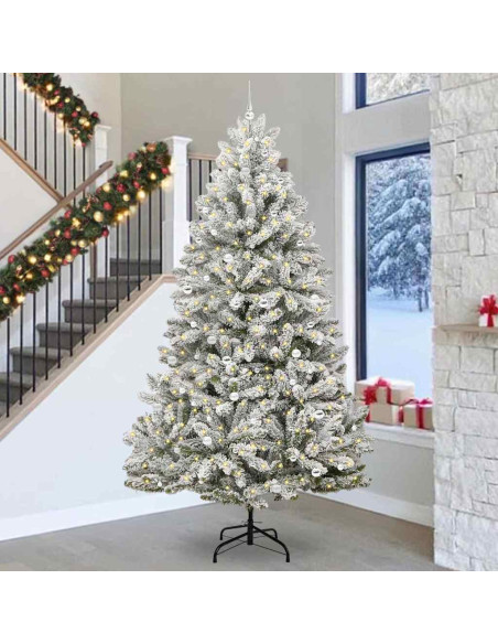 Albero di Natale artificiale Verde e Bianco 300 cm