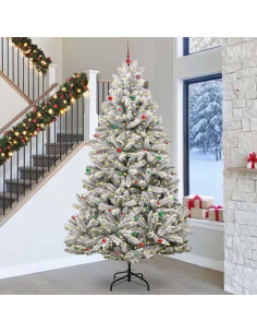 Albero di Natale artificiale Verde e Bianco 300 cm 2