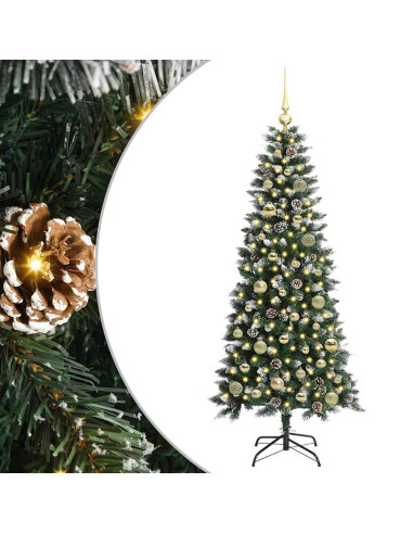 Albero di Natale artificiale con 150 LED Verde 66 x 66 x 150 cm
