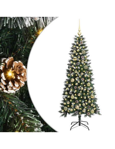 Albero di Natale artificiale con 150 LED Verde 66 x 66 x 150 cm