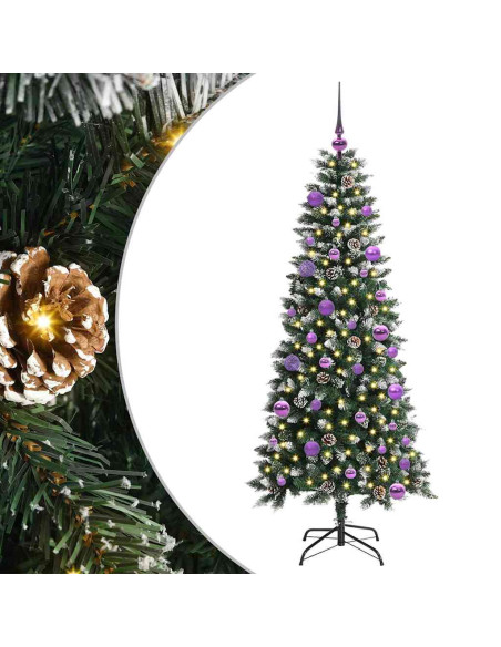 Albero di Natale artificiale con 150 LED Verde 66 x 66 x 150 cm
