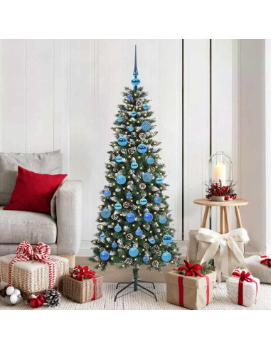 Albero di Natale artificiale con 150 LED Verde 66 x 66 x 150 cm