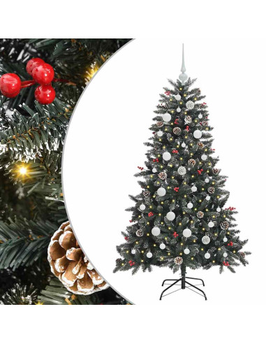 Albero di Natale artificiale con 150 LED Verde 68 x 68 x 120 cm