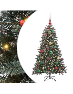 Albero di Natale artificiale con 150 LED Verde 120 cm 2