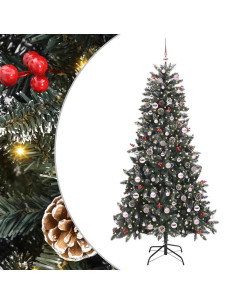 Albero di Natale artificiale con 300 LED Verde 210 cm 2