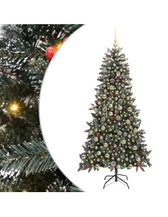 Albero di Natale artificiale con 300 LED Verde 210 cm 2