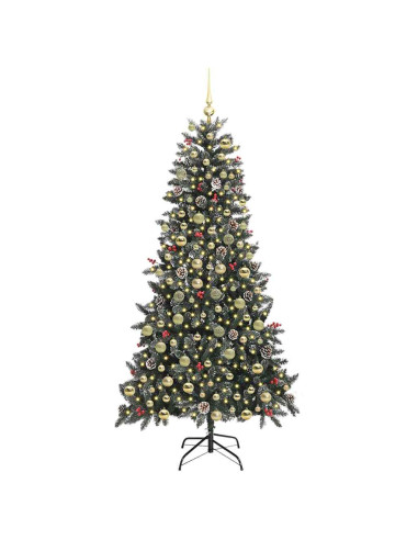Albero di Natale artificiale con 300 LED Verde 210 cm