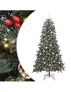 Albero di Natale artificiale con 300 LED Verde 210 cm 2