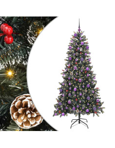 Albero di Natale artificiale con 300 LED Verde 210 cm 2