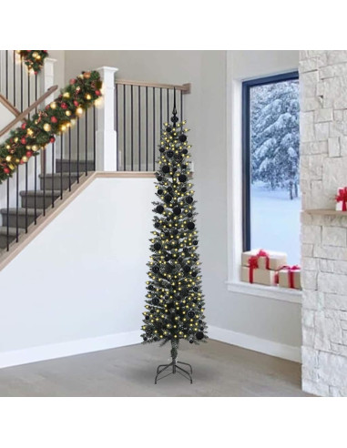 Albero di Natale artificiale con 300 LED Verde 58 x 58 x 240 cm