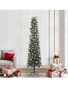 Albero di Natale artificiale con 300 LED Verde 240 cm 2