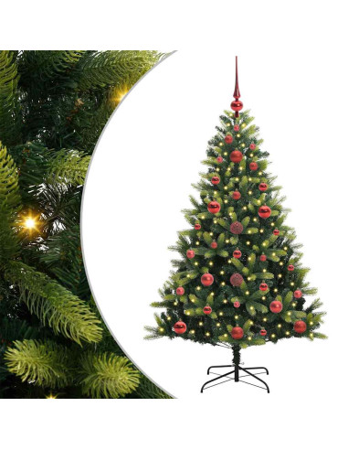 Albero di Natale Artificiale Pieghevole 150 LED Verde 120 cm