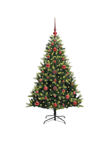 Albero di Natale Artificiale Pieghevole 150 LED Verde 120 cm