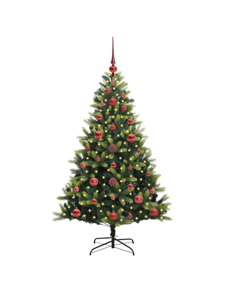 Albero di Natale Artificiale Pieghevole 150 LED Verde 120 cm
