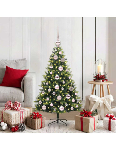 Albero di Natale Artificiale Pieghevole 150 LED Verde 120 cm