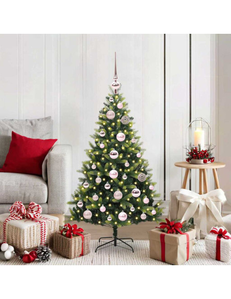 Albero di Natale Artificiale Pieghevole 150 LED Verde 120 cm