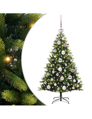 Albero di Natale Artificiale Pieghevole 150 LED Verde 120 cm