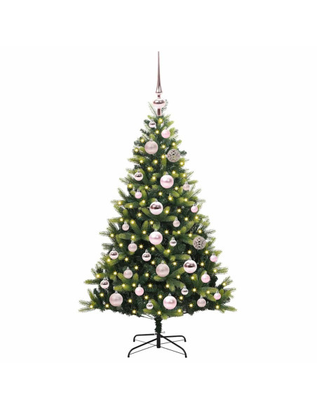 Albero di Natale Artificiale Pieghevole 150 LED Verde 120 cm