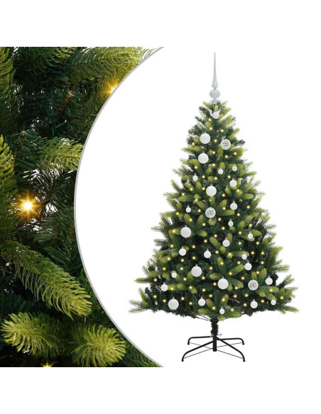 Albero di Natale Artificiale Pieghevole 150 LED Verde 120 cm