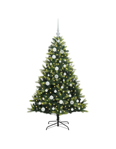 Albero di Natale Artificiale Pieghevole 150 LED Verde 120 cm