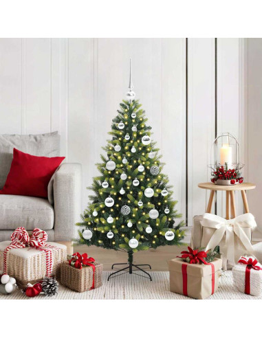 Albero di Natale Artificiale Pieghevole 150 LED Verde 120 cm