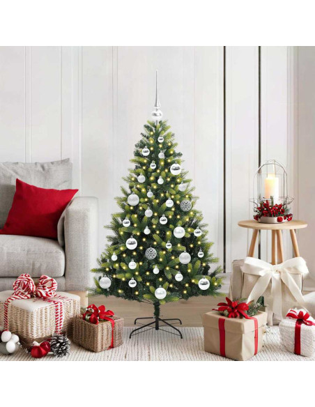 Albero di Natale Artificiale Pieghevole 150 LED Verde 120 cm